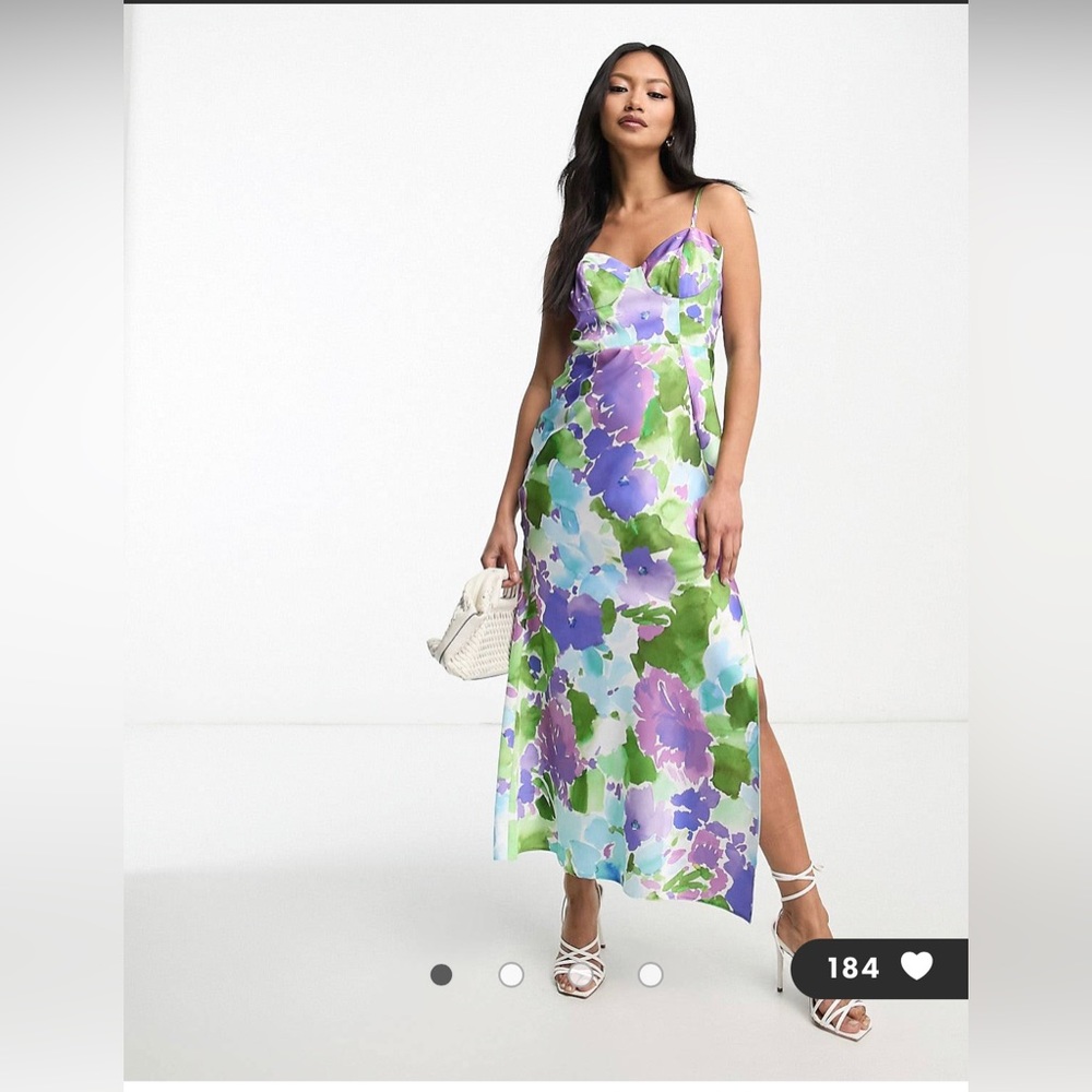 ASOS Design Watercolor Floral Maxi Dress